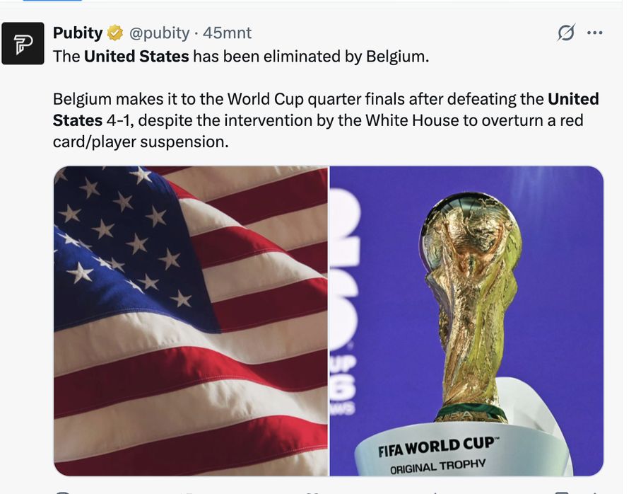 Amerika Serikat Tersingkir Dihajar Belgia, Ini Reaksi di Linimasa
