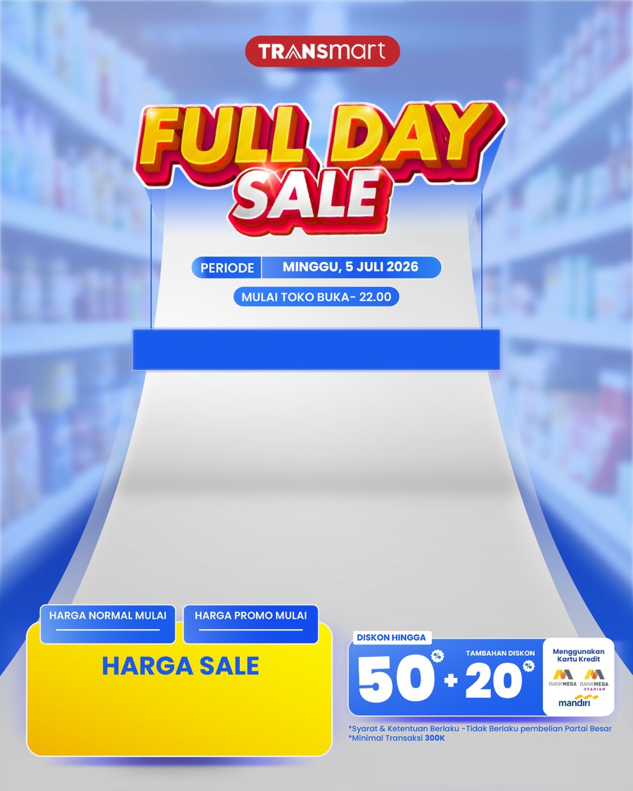 Serbu Transmart Full Day Sale Hari Ini! Diskon Melimpah 50% + 20%