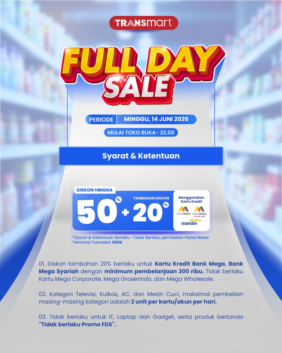 Transmart Full Day Sale Hadir Lagi Esok Hari, Diskon 50%+20% Siap Diserbu